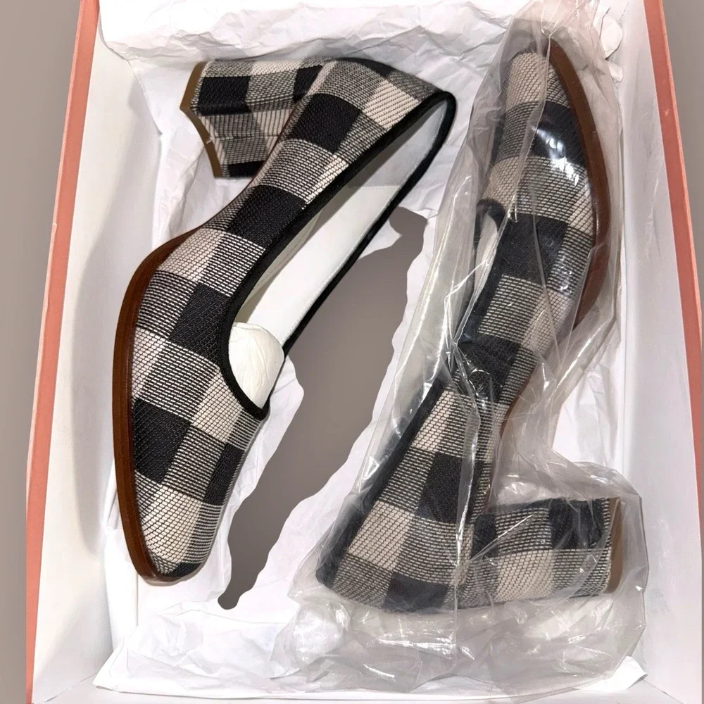 Mansur Gavriel Women's Heels UK 4.5 Black Checkered 100% Other Court - Picture 9 of 14